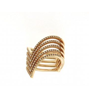 Anello Oro Rosa Freccia e brillanti