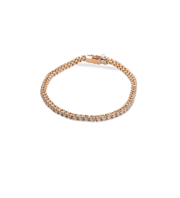 Bracciale tennis oro rosa con brillanti