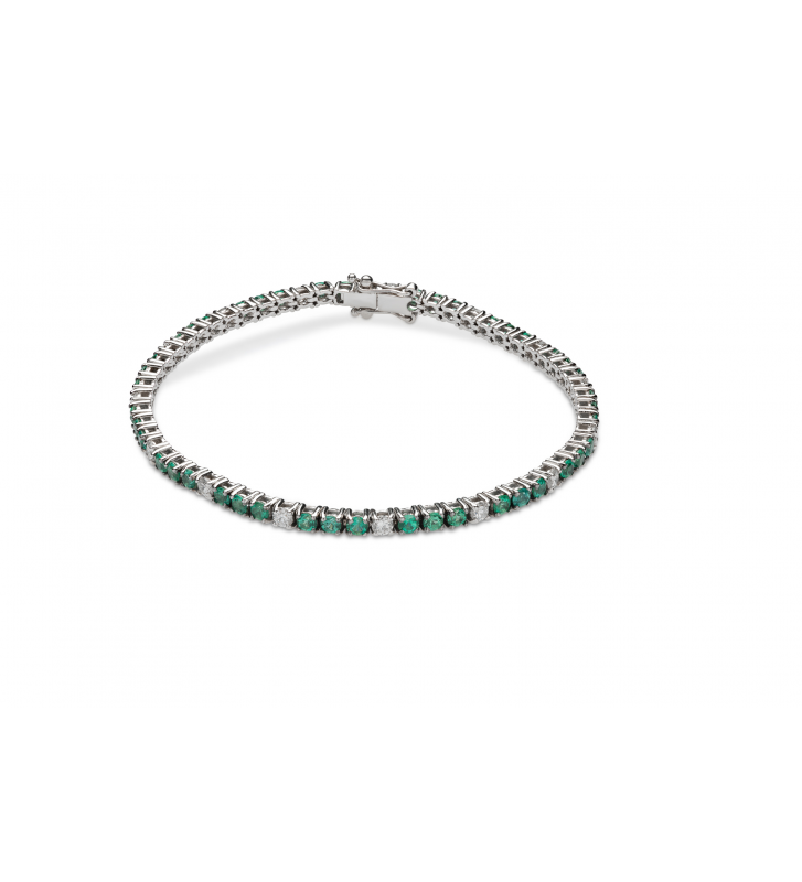 Bracciale tennis smeraldi e brillanti Bracciale tennis smeraldi e brillanti