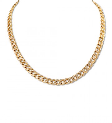 Collana in oro giallo groumette con brillanti