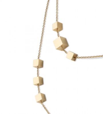 Collana in oro giallo con motivi a cubi